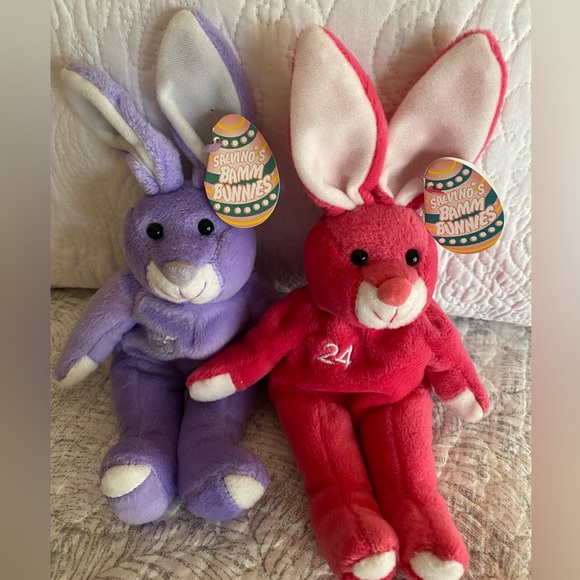 🐰⚾️ RARE RETIRED SALVINO’S BAMM BUNNIES ENTIRE SET OF 6 BASEBALL BUNNIES! MWMT! - Picture 12 of 15